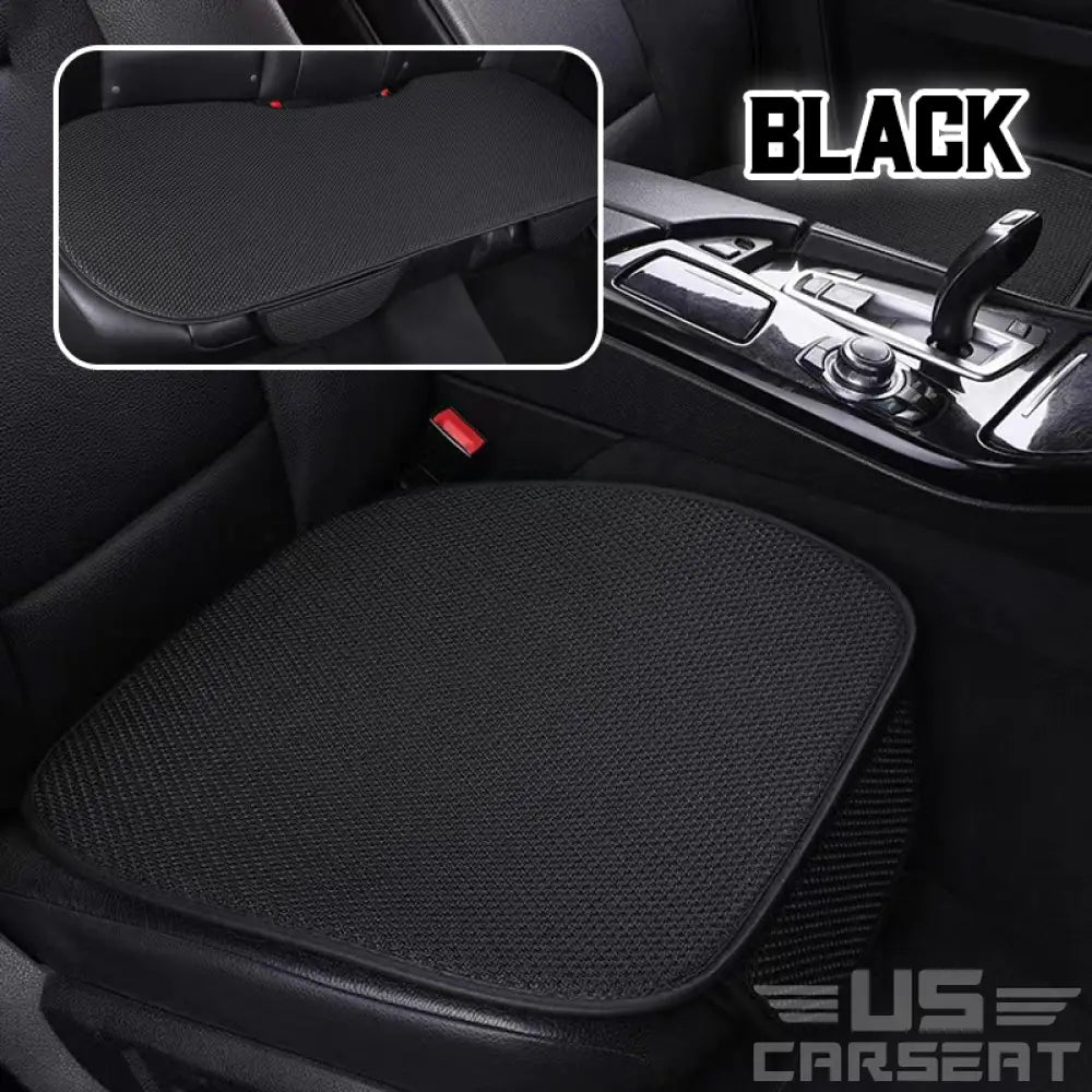 Keith Breathable & Anti-Slip Cotton Car Seat Covers Black / 1 Front