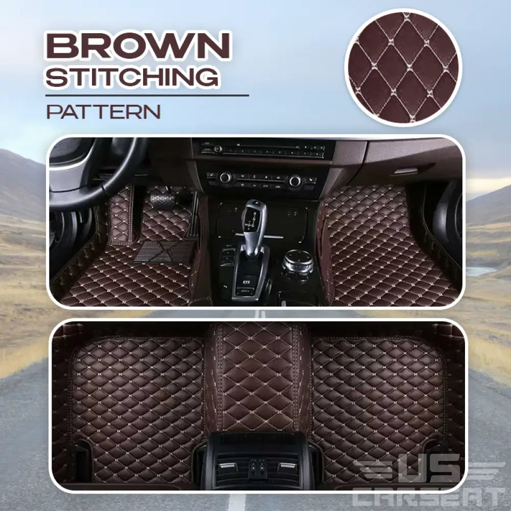 Uk Alexcar Elvie 2023 Heavy Duty Universal Fit Floor Mats For Cars Suvs And Trucks Brown / 2 Seats