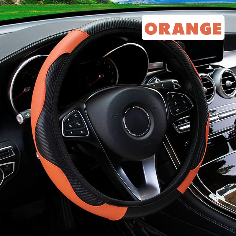 Microfiber Leather Anti-Slip Car Steering Wheel Cover Universal Fit
