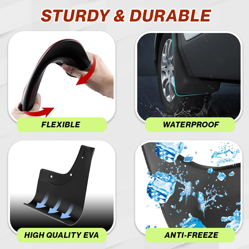 GLEAM 4pcs/set Front & Rear Car Mud Flaps Splash Guards Universal Fit – US  Car Seat