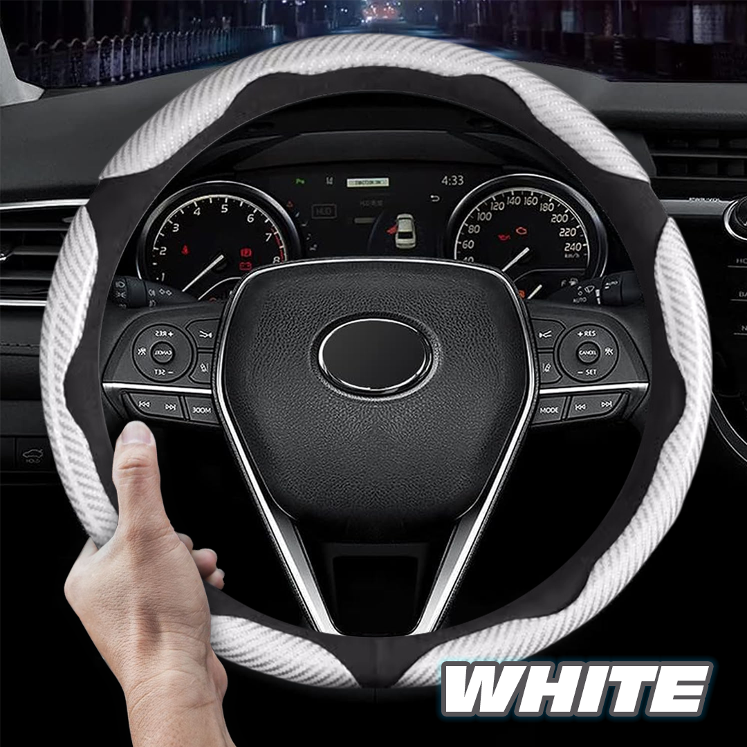 Samez Carbon Fiber Silicone Anti-Slip Car Steering Wheel Cover Univers – US  Car Seat